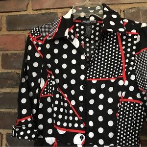 Mishca | Abstract Print Wearable Art Peplum Top -small -34 Chest -22” Long